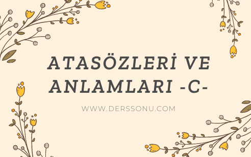 Atasözleri ve Anlamları -C-