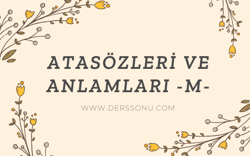 Atasözleri ve Anlamları -M-