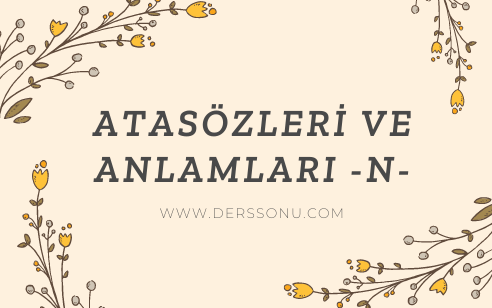Atasözleri ve Anlamları -N-